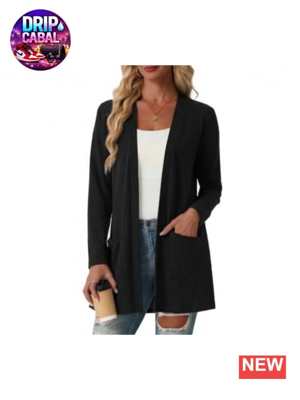 Lepunuo Women's Lightweight Open Front Cardigan Sweater with Pockets Long Sleeve